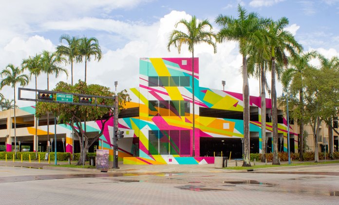 Bright New Mural by Arlin Graff at Broward Arts Center Garage