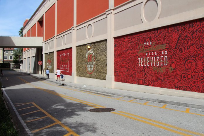 Cayla Birk's Large Mural in CityPlace Named “Technical Difficulties”