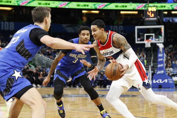 Kuzma’s 22 boards lift Wizards over Magic 102-100