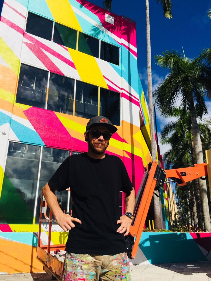 Bright New Mural by Arlin Graff at Broward Arts Center Garage