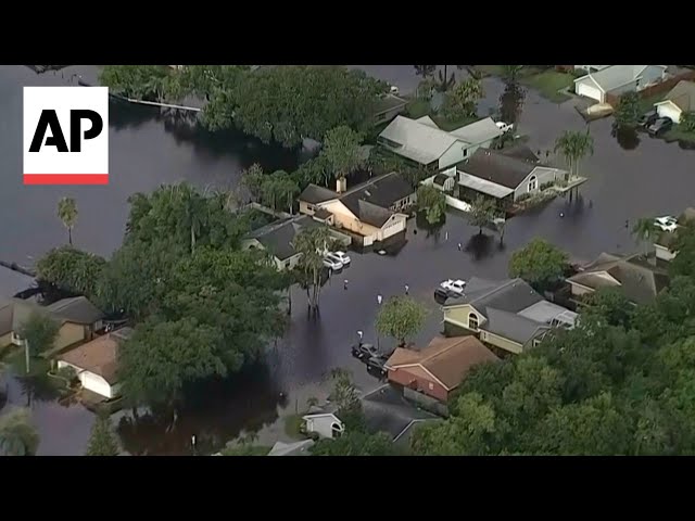 Aerial video shows flooding in Florida after Tropical Storm Debby