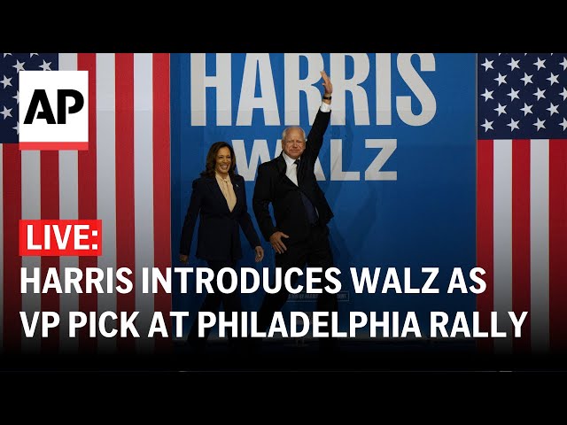 LIVE: Kamala Harris introduces Tim Walz as her VP pick at Philadelphia rally