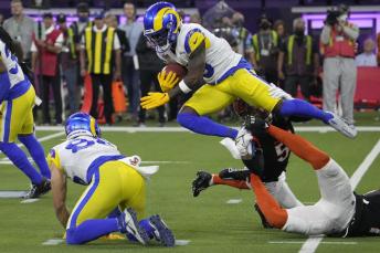 Super Bowl Photo Gallery Thrills and agony as Rams win Super Bowl - Los Angeles Rams punter Johnny Hekker