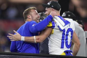 Super Bowl Photo Gallery Thrills and agony as Rams win Super Bowl - Los Angeles Rams punter Johnny Hekker