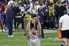 Super Bowl Photo Gallery Thrills and agony as Rams win Super Bowl - Los Angeles Rams punter Johnny Hekker