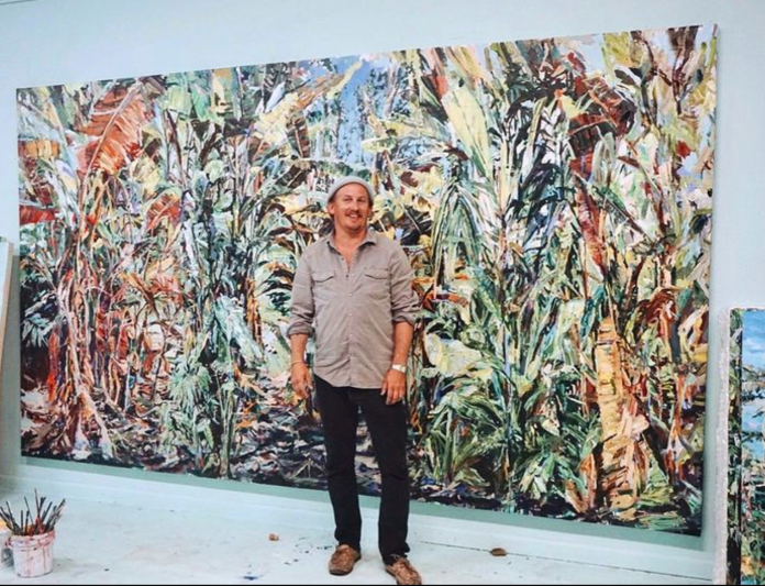 Magnus Sodamin with his art